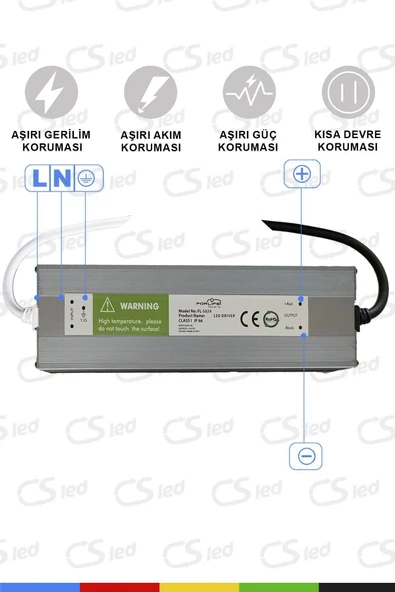 CSled  12V 21A IP66 Su Tarafı Dış Mekan Trafo – Dayanıklı ve Güçlü Güç Kaynağı - 3