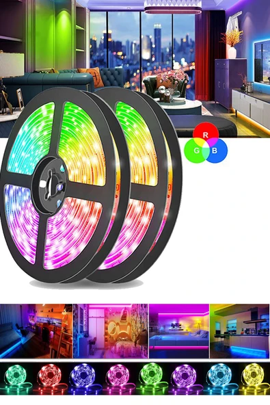 TECHNOFAST  Şerit Led Rgb 16 Renk Uzaktan Kumandalı Tak Çalıştır 10 m 12 Volt - 4