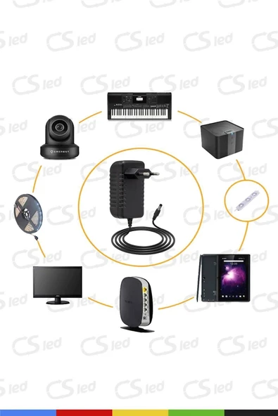 CSled  12V 2A Priz Tipi Adaptör – 5.5x2.5 mm Uçlu, Plastik Kasa, Güvenilir Güç Kaynağı - 2