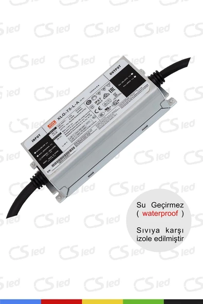 CSled  Mean Well XLG-75-12-A | 75W 12V 5A LED Sürücü Sabit Voltaj & Sabit Akım LED Sürücü - 5
