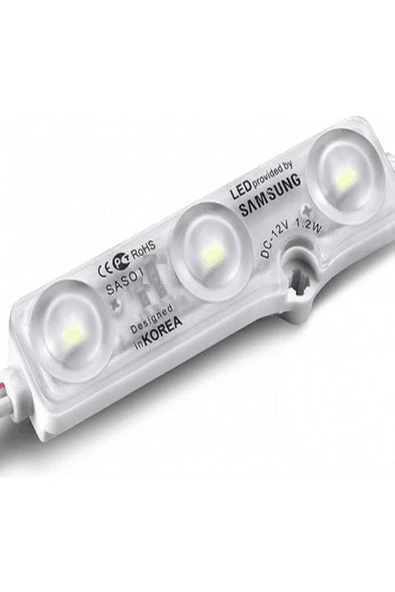 Samsung  Çipli 3'lü Modül Led 10 Adet Beyaz Işık