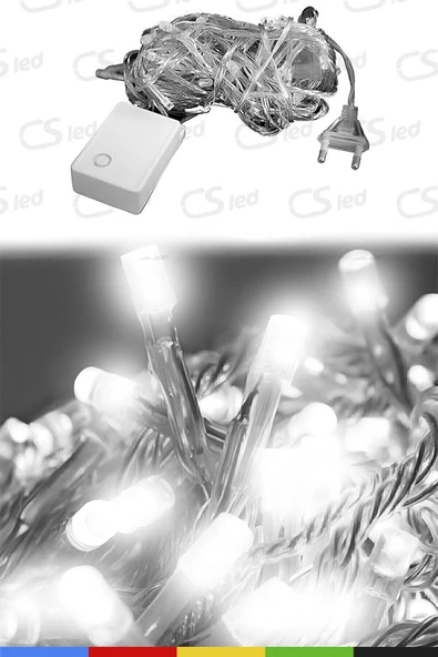CSled  10 Metre 100 LED Kumandalı Yılbaşı Ağacı Işığı – Beyaz Dekoratif Pirinç Işık - 2