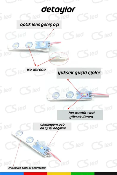 CSled  1.5W Sarı Modül Led 2835 SMD Mercekli  Yüksek Performans Düşük Enerji Tüketimi IP65 Suya Dayanıklı - 3