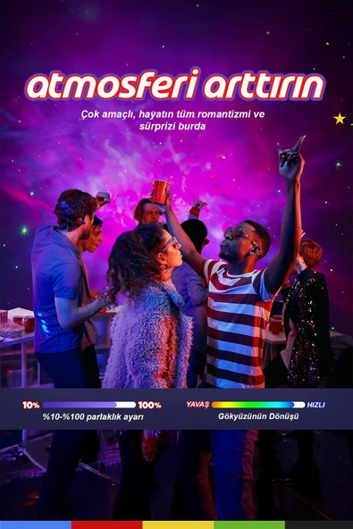 CSled  Astronot Yıldız Projektör Galaksi Gece Lambası Çocuk Odası, Noel, Doğum Günü, Sevgililer Günü - 6