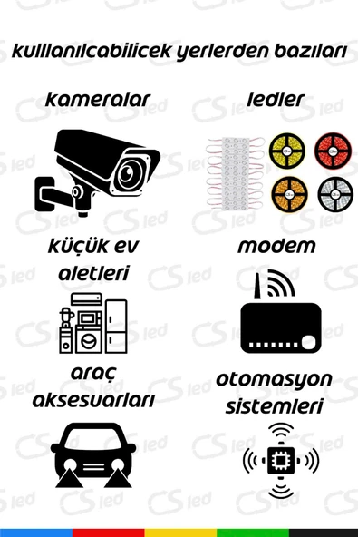 CSled  12V 2 Amper Mini Trafo – Kompakt ve Güçlü Çözüm AC/DC Trafo Dönüştürücü - 3