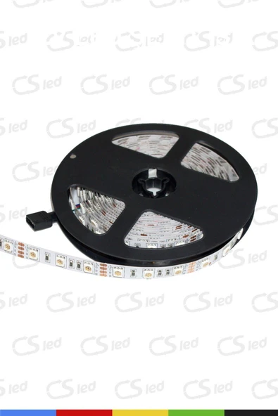 CSled  12V İç Mekan M/60 5050 Mavi LED Şerit – 5 Metre, Kesilebilir ve Eklenebilir - 5