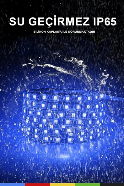 CSled  12V İç Mekan M/60 4040 Mavi LED Şerit – 5 Metre, Kesilebilir ve Eklenebilir - Resim 2