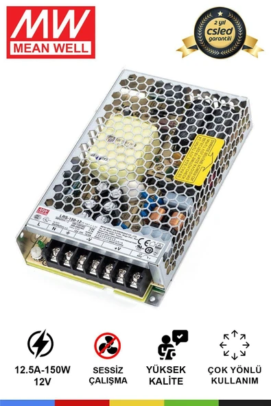 CSled  Mean Well LRS-150-12 | 150W 12V 12.5A Tek Çıkışlı Anahtarlamalı Güç Kaynağı