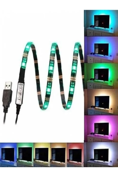 Moonix  Tv Arkası Uzaktan Kumandalı RGB Led Şerit Aydınlatma Seti 16 Renk 1-3-5 Metre Seçenekleri - 2
