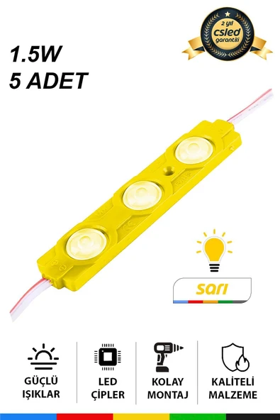 CSled  1.5W Sarı Modül Led 2835 SMD Mercekli  Yüksek Performans Düşük Enerji Tüketimi IP65 Suya Dayanıklı