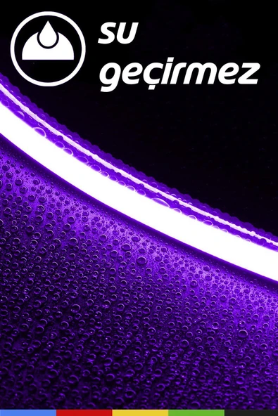 CSled  12V İç ve Dış Mekan Mor Neon LED Şerit – 50 Metre Esnek Silikon Neon Işık, (1 cm’de Bir Kesilebilir) - 4