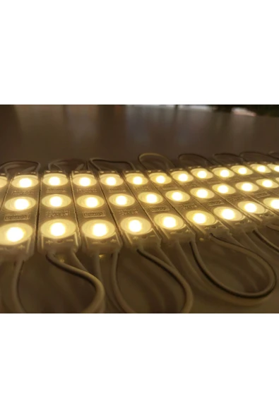 EPISTAR  12 Volt (10 adet) 1,5 Watt 3 lü Lensli Modül Led Reklamcı Modülü