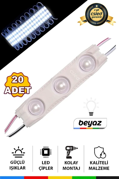 3M  20 Adet Mercekli Modül Led Beyaz - 1