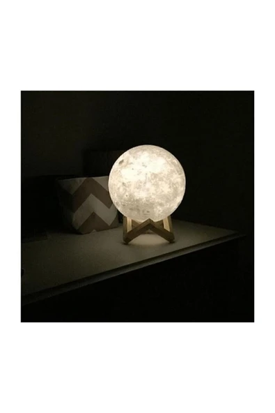 ELBA  3d Standlı Ay Gece Lambası (36 Cm Çap) - 4