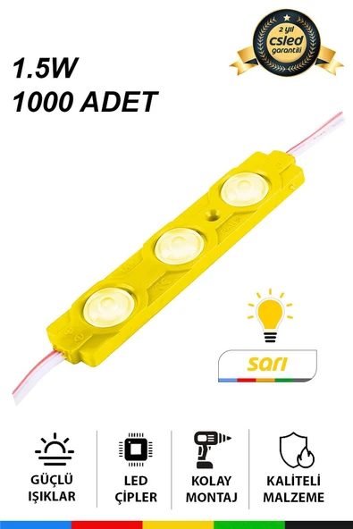 CSled  1.5W Sarı Modül Led 2835 SMD Mercekli  Yüksek Performans Düşük Enerji Tüketimi IP65 Suya Dayanıklı
