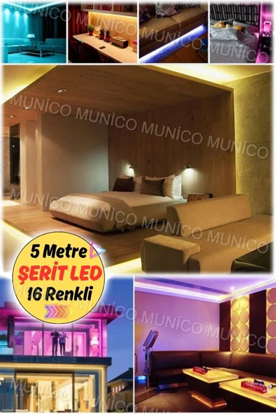Gaggani  RGB LED Şerit Işık 5M - Ev Sineması ve Parti Aydınlatması için Harika Seçenek RGB Renk Değiştiren - 3