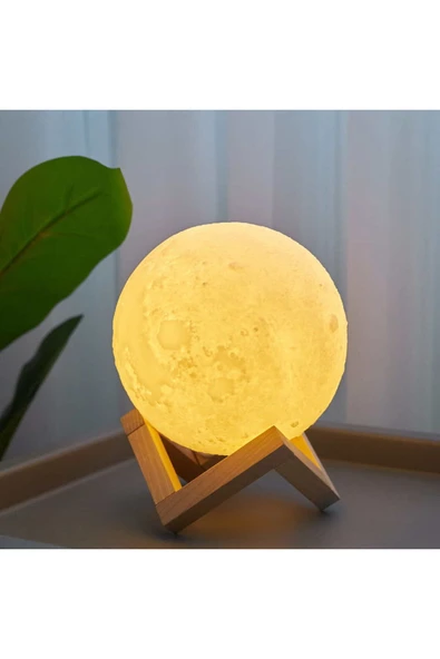 CSled  Cs Led 3d Standlı Ay Küre Gece Lambası Günışığı 15 cm