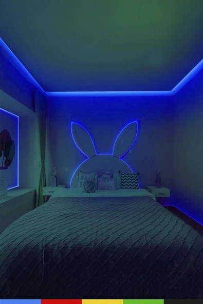 CSled  12V İç Mekan M/60 4040 Mavi LED Şerit – 5 Metre, Kesilebilir ve Eklenebilir - Resim 6