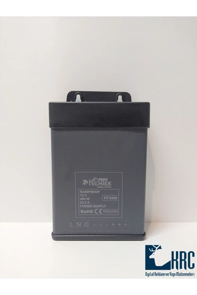 KRCDİJİTAL  Hightec Yağmur Korumalı Led Trafo-power Supply 12-400-33,3 - 2