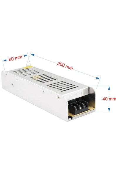 CSBİLİŞİM  12 Volt 12,5 Amper Metal Dar Kasa Adaptör (iç Mekan) - 2