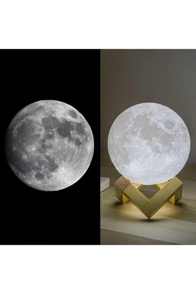 ELBA  3d Standlı Ay Gece Lambası (36 Cm Çap) - 6