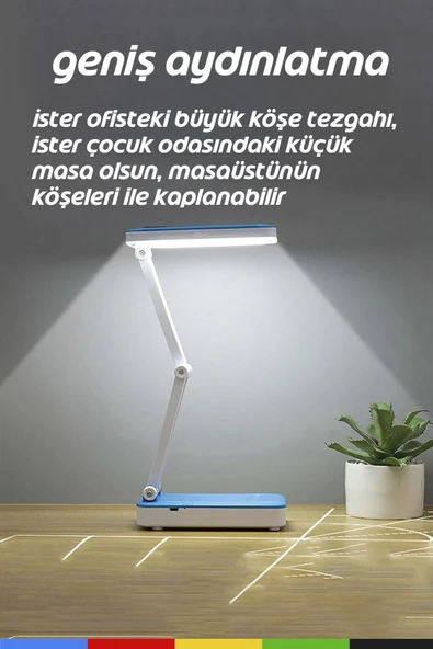 CSled  Şarjlı Robot LED Masa Lambaları – Katlanabilir, Portatif, Kamp & Ders Çalışma Işığı (24 LED) - 3