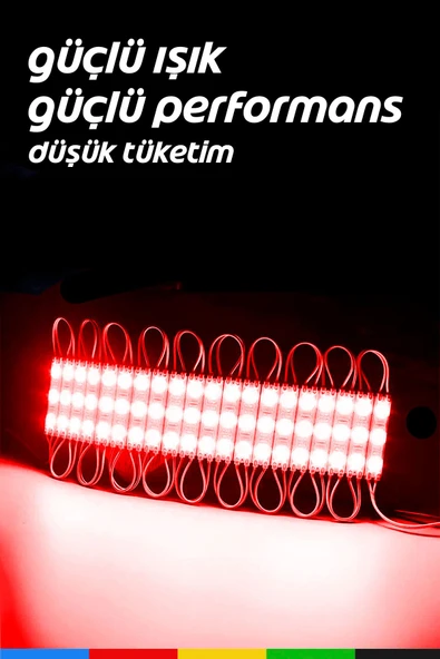 CSled  DC12V 1.5W Kırmızı LED Modül 1 Adet Su Geçirmez Yapışkanlı Reklam Tabelası Dekoratif Işık - 3