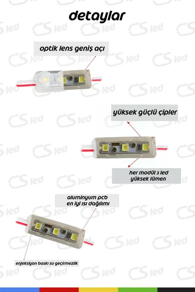 CSled  DC12V MİNİ MODÜL 5000 ADET Beyaz LED Modül Su Geçirmez Yapışkanlı Reklam Tabela Işık - 6