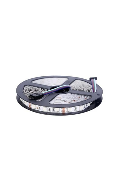 TAHTAKALE ONLİNE  Kaliteli 5 mt 5 Metre Rgb Iç Mekan Silikonsuz Şerit Led Let Aydınlatma + Kumanda + Adaptör - 4