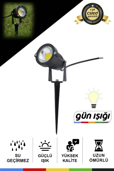 CSled  7W COB LED Çim Aydınlatma Kazıklı Bahçe Armatürü – IP65 Gün Işığı