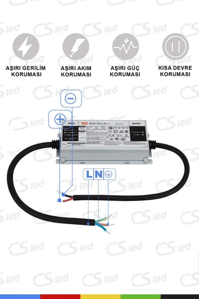 CSled  MeanWell XLG-150-12-A | 150W 12V 12.5A Sabit Voltaj & Sabit Akım LED Sürücü - 3