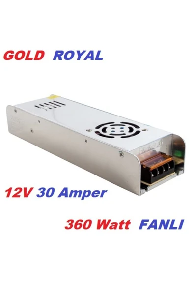 Gold ROYAL 12v 30a Amper 360w Fanlı Slım Ince Metal Güvenlik Kamera Cctv Şerit Led Adaptör Trafo