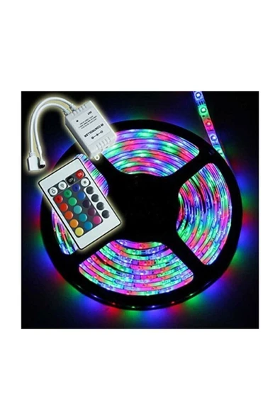 zmc elektrik  - Led Animasyonlu Tak Çalıştır Kumandalı Trafolu Rgb Led Şerit Aydınlatma 5 Metre