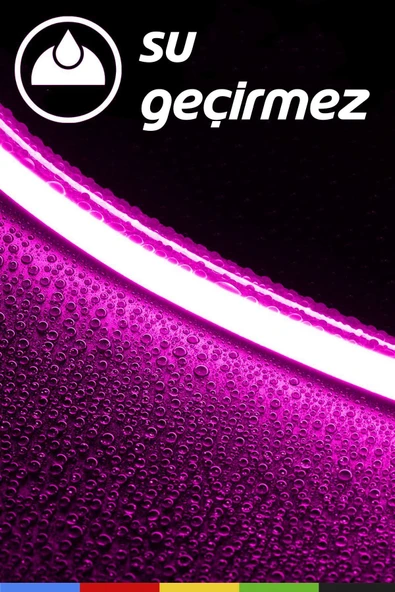 CSled  12V İç ve Dış Mekan Pembe Neon LED Şerit – 50 Metre Esnek Silikon Neon  (2.5 Cm’de Bir Kesilebilir) - 4