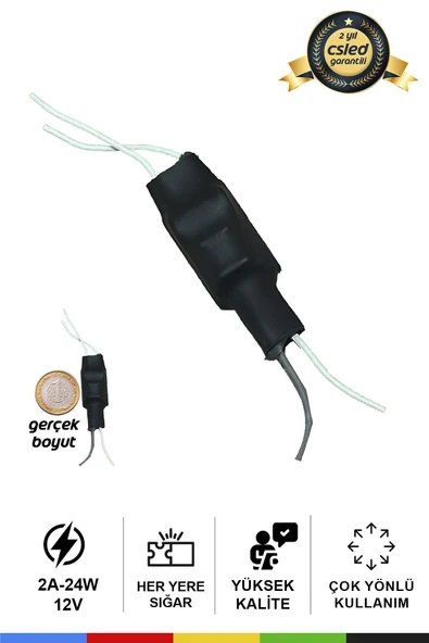 CSled  12V 2 Amper Mini Trafo – Kompakt ve Güçlü Çözüm AC/DC Trafo Dönüştürücü