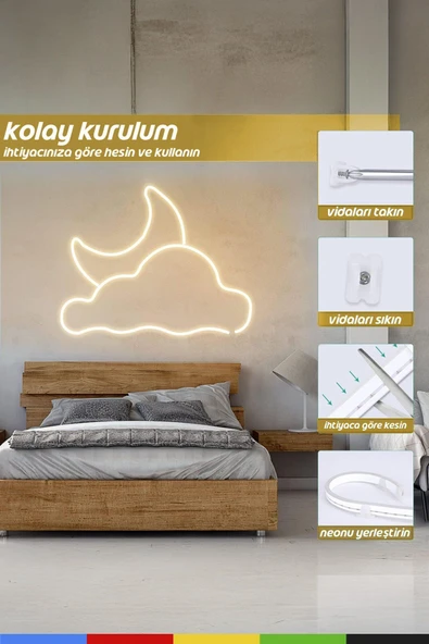 CSled  12V İç ve Dış Mekan Gün Işığı Neon LED – 50 Metre Esnek Silikon Neon  (2.5 Cm’de Bir Kesilebilir) - 6