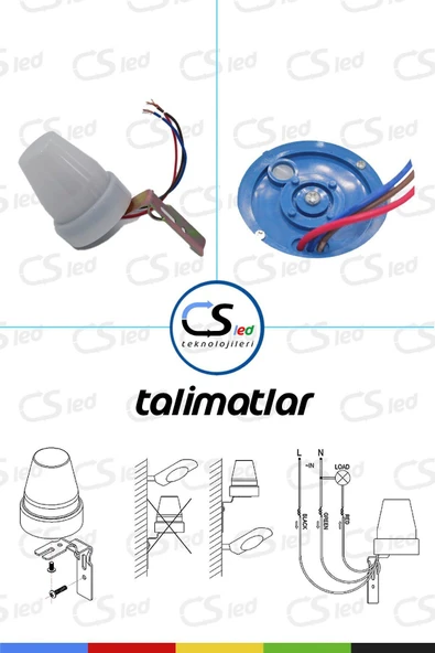 CSled  Fotosel Rölesi – IP44 Işık Sensörü, 220-240V Otomatik Aydınlatma Kontrolü - 4