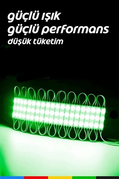 CSled  DC12V 1.5W Yeşil LED Modül 1 Adet Su Geçirmez Yapışkanlı Reklam Tabelası Dekoratif Işık - 3