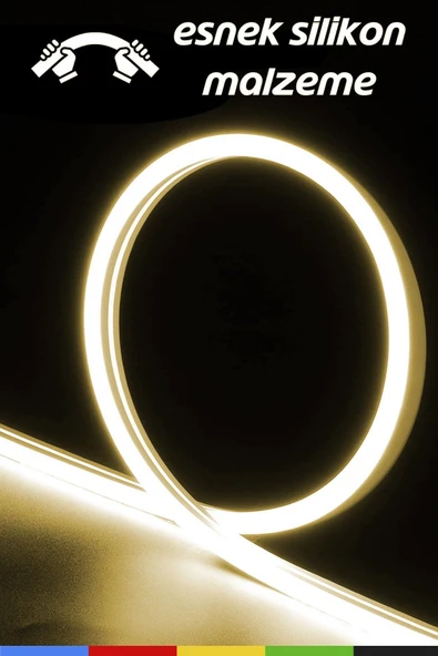 CSled  12V İç ve Dış Mekan Gün Işığı Neon LED – 5 Metre Esnek Silikon Neon  (2.5 Cm’de Bir Kesilebilir) - 4