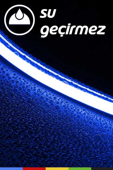 CSled  12V İç ve Dış Mekan Mavi Neon LED Şerit – 5 Metre Esnek Silikon Neon Işık, (1 cm’de Bir Kesilebilir) - 5