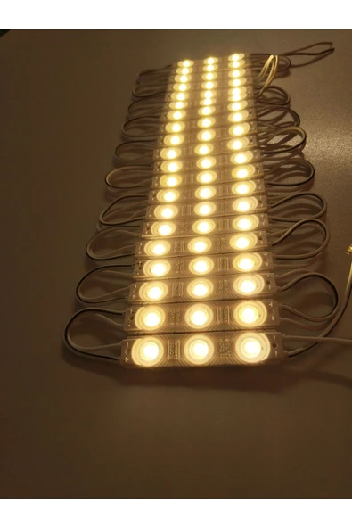 EPISTAR  12 Volt (10 adet) 1,5 Watt 3 lü Lensli Modül Led Reklamcı Modülü - 2