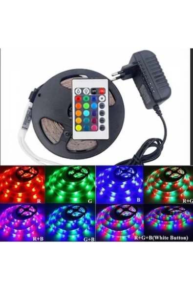 EASY TOPTAN  3 Çipli Rgb Iç Mekan Şerit Led 5 Metre Dekoratif Aydınlatma - 2