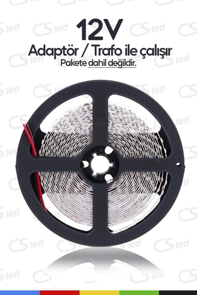 CSled  12V İç Mekan M/120 2835 Gün Işığı LED Şerit – 5 Metre, Kesilebilir ve Eklenebilir - 4