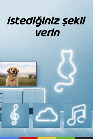 CSled  12V İç ve Dış Mekan Buz Mavisi Neon LED – 5 Metre Esnek Silikon Neon  (1 cm’de Bir Kesilebilir) - 7