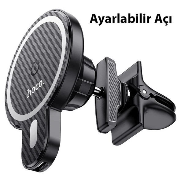 Hoco CA85 15 W Kablosuz Hızlı Şarj Telefon Tutucu (Siyah) - 2
