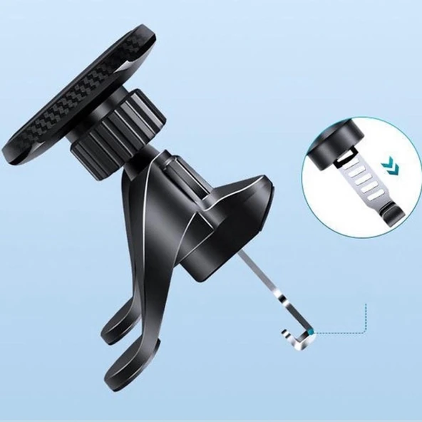 Oto Araç Havalandırma Klima Bölmesi Manyetik Araç içi Telefon Tutucu (Siyah) - 3