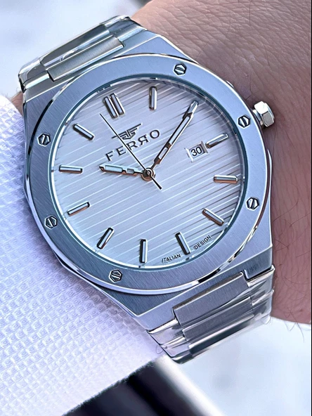 Ferro Çelik Kordon Nişan Ve Damat Saati Olarak ITALIAN DESIGN 3 Atm Erkek Kol Saati EFM40147-A3 ürün görseli