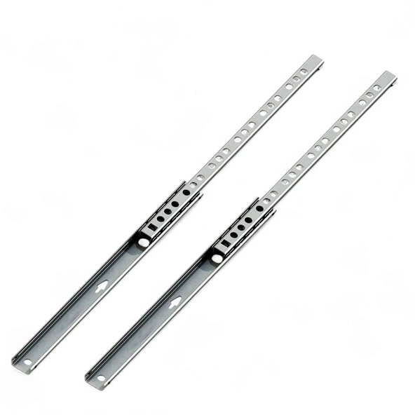 Teleskopik İnce Bilyeli Bilyalı Dolap Çekmece Rayı Sürgüsü Metal En 1.7 cm 17 mm Uzunluk 37.4 cm - 2