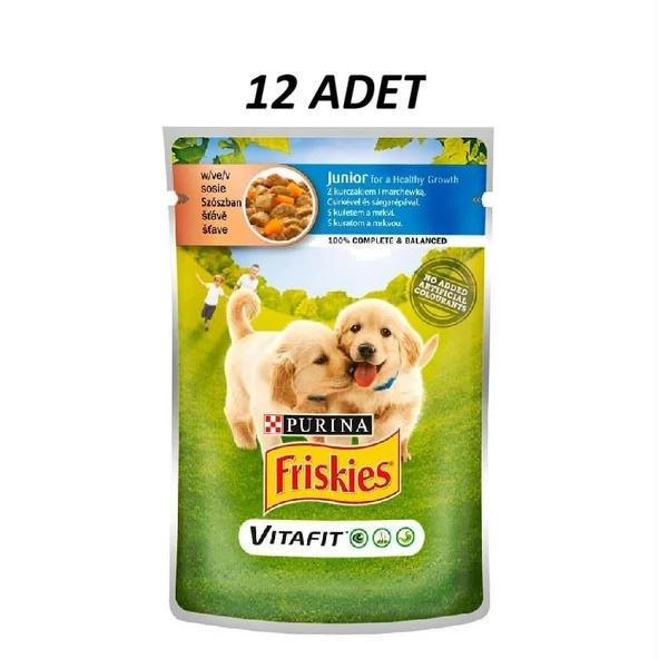 Friskies JuniorTavuklu Ve Havuçlu Yav. Köpek 100 g*12 ADET