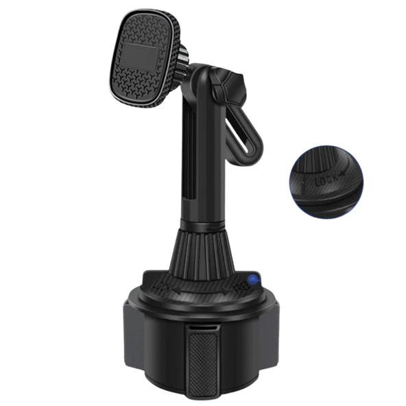 Bardak Tutucu Yeri i̇çin 360 Derece Döner Manyetik Araç İçi Telefon Tutucu (Siyah)